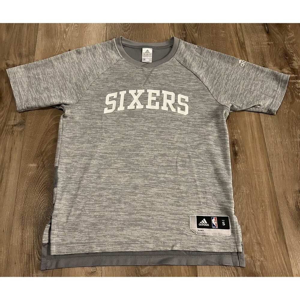 Sixers Philadelphia 76ers Adidas NBA T Shirt Mens Small Gray Heavyweight